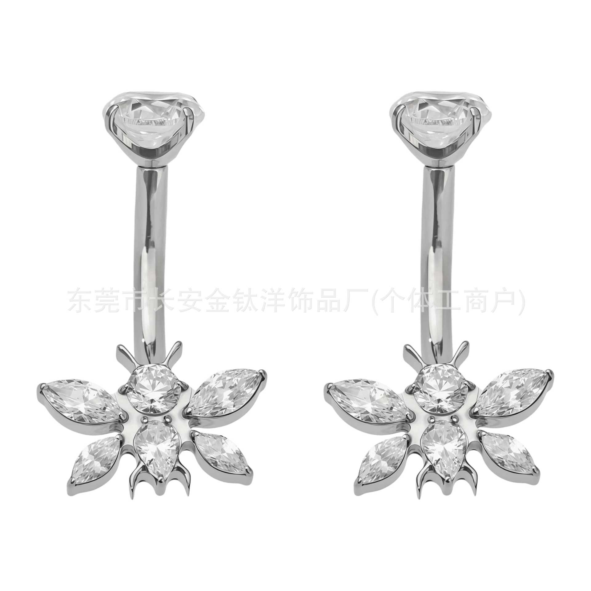 Pointed titanium steel lip stud product view