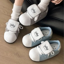 丑萌翻盖大头内增高5CM系带面包鞋2025新款百搭运动小白鞋休闲板