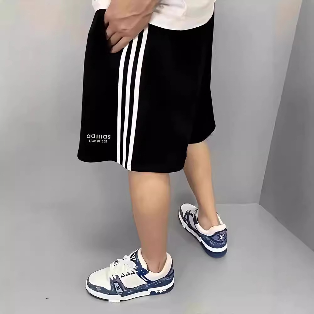 ESSENTIALS夏季新款美式潮牌联名AD三条杠短裤男女情侣款休闲百搭