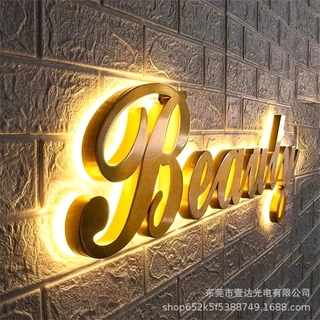 源头工厂金属不锈钢发光字公司招牌logo广告牌定制品牌名称发光字