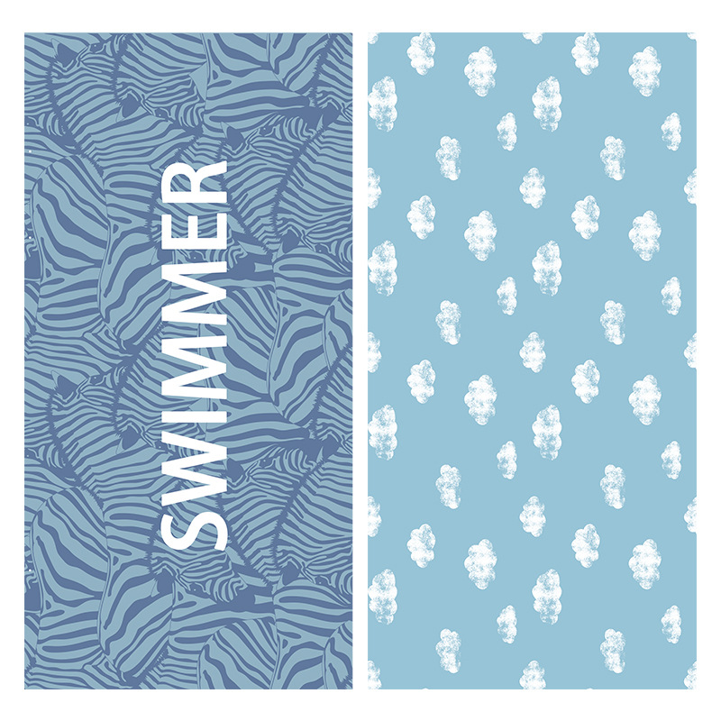 Blue double-sided zebra, suede cloth