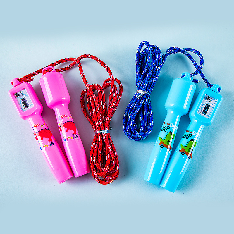 BT8306 niños de dibujos animados contando saltar cuerda algodón saltar cuerda longitud ajustable estudiante entrenamiento deportivo saltar cuerda