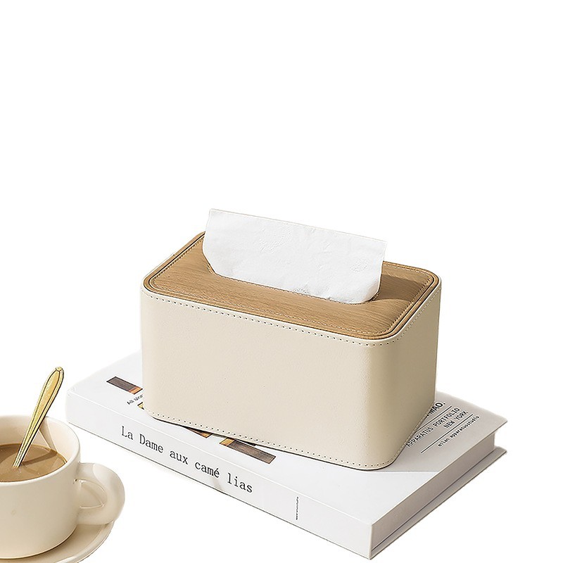 Caja multifuncional de toallas de papel hotel control remoto caja de cuero 2 - en - 1 caja de dibujo de papel de escritorio de la sala de estar impresión