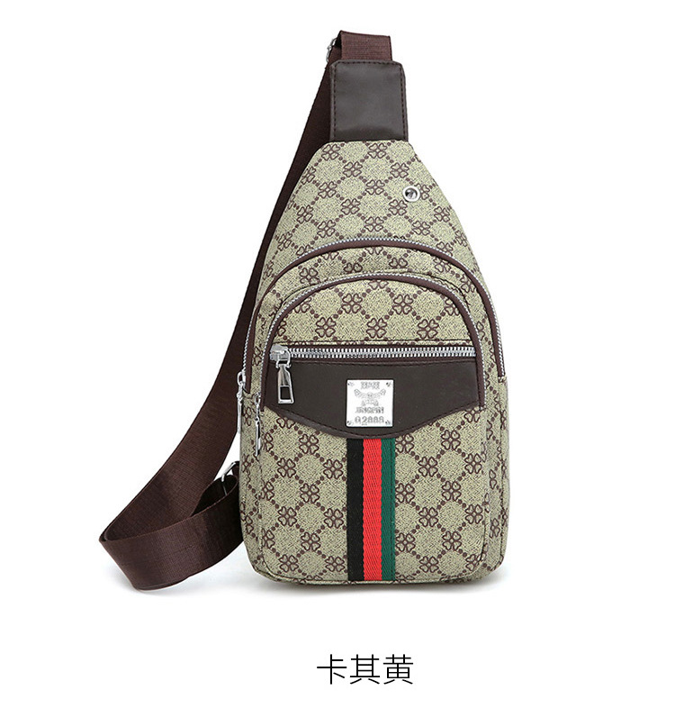 Cross-border chest bag, men's crossbody bag, travel shoulder bag, large-capacity leather bag, sports small backpack, multi-functional men's bag undefined