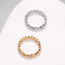 S925纯银珠珠光金戒指女 小众设计高级感镀18K金高端珠珠光金戒指