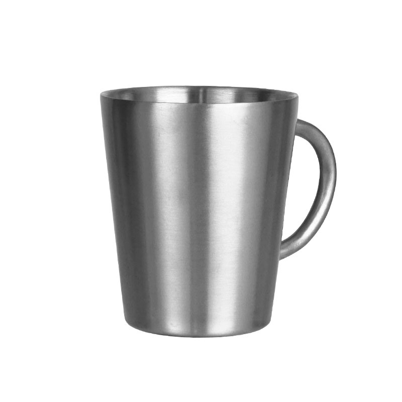 304 de acero inoxidable de estilo coreano taza de agua de doble capa taza con mango anti-escaldado taza de café taza de leche taza del hogar