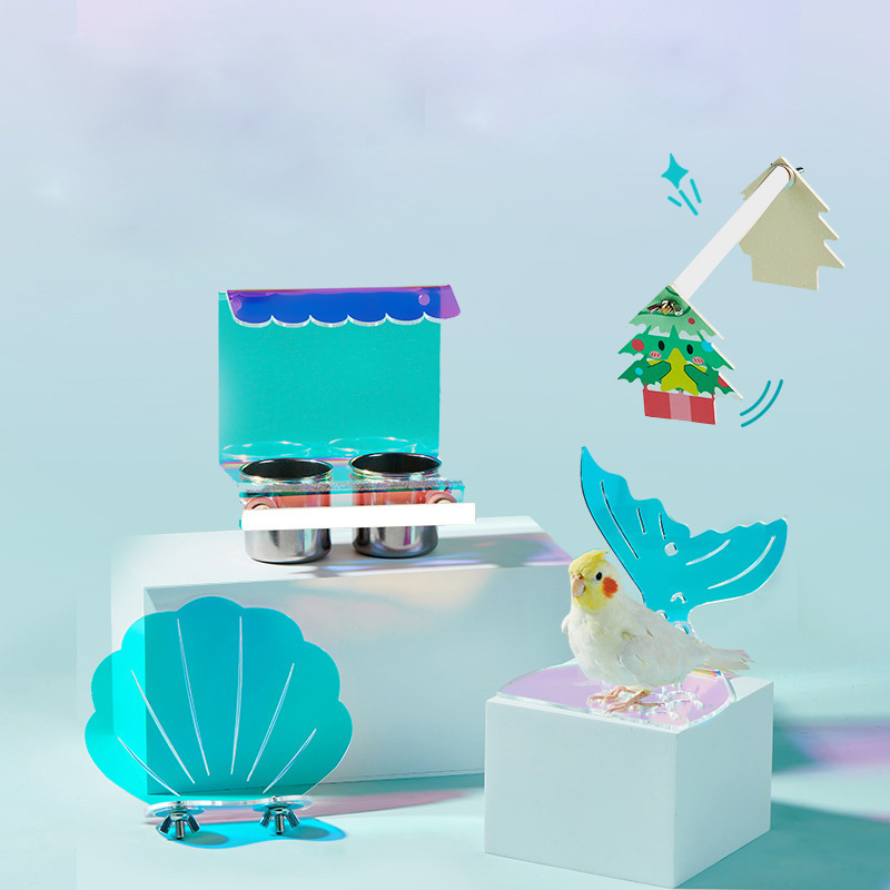 Acrylic Training Interactive Desktop Platform Bird Stand Pole Parrot Toys Supplies Small Pet Accessories Hanging Bird Supplies