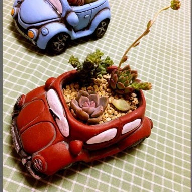 Creative retro cartoon breathable flowerpot, micro landscape