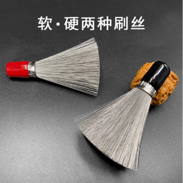 Cepillo de alambre de acero inoxidable Cepillo de alambre de cobre Cepillo de pulido de diamante de nuez Wenwan Cepillo de limpieza de grasa de cocina Cepillo de eliminación de pintura y óxido