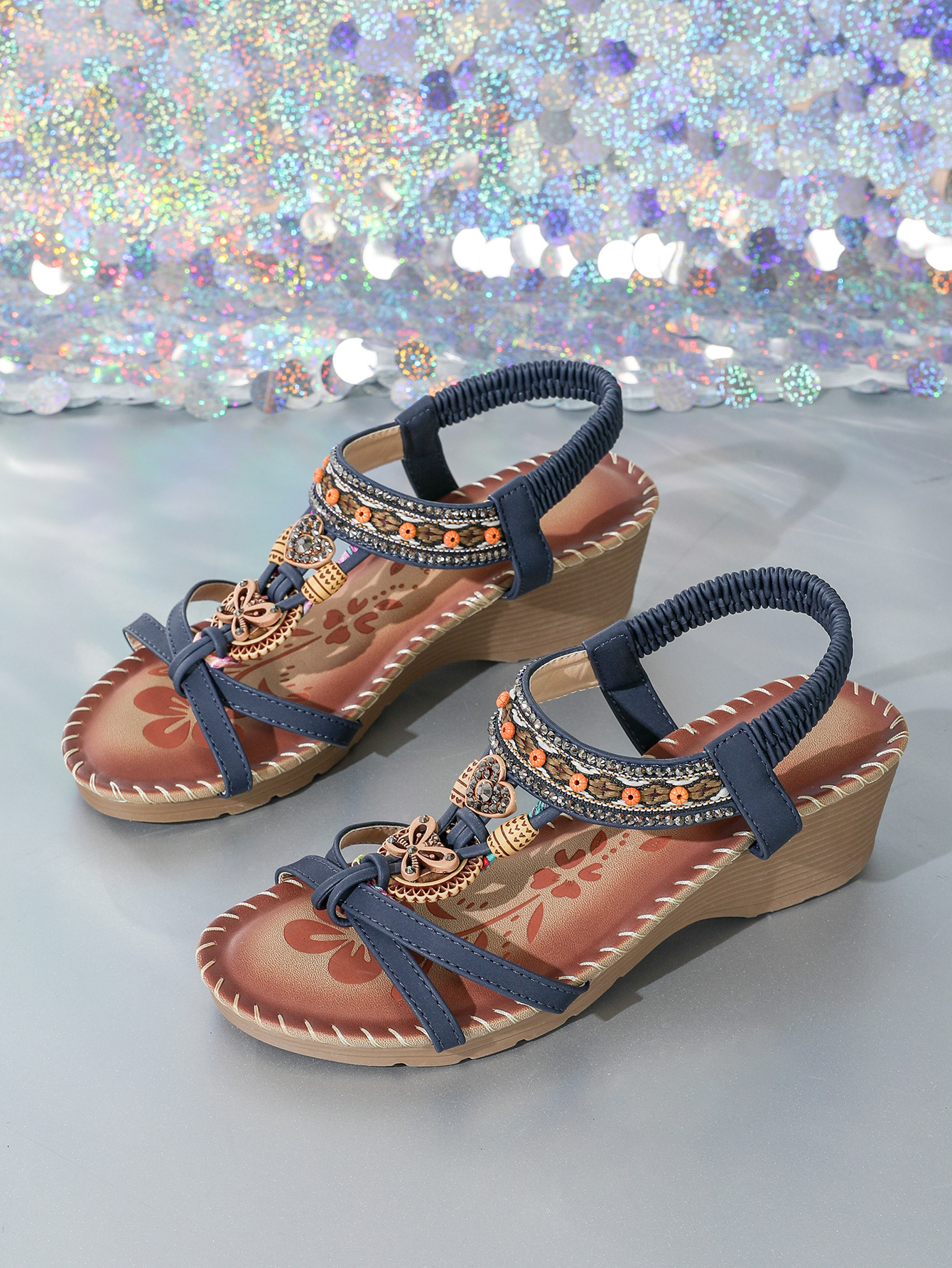 Navy blue ( wedge heel)