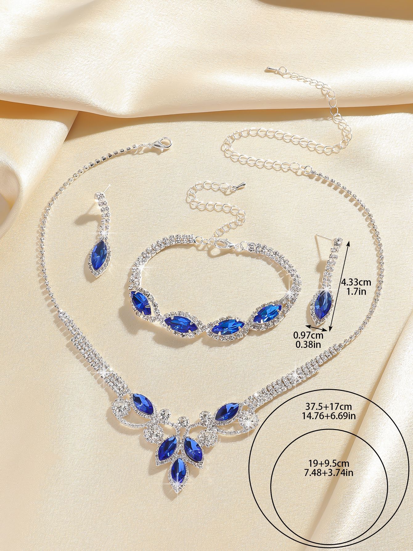 conjunto de colar brinco conjunto de joias conjunto de vestido de banquete colar elegante tudo combina joias de noiva_voghion.com
