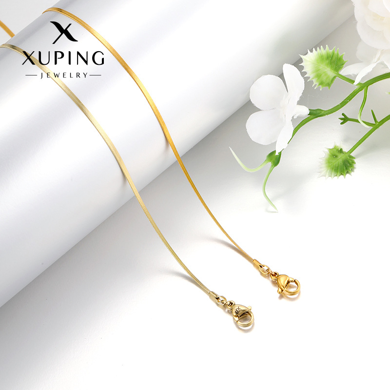 Xuping estilo simple Europa y América cadena de cuchilla de acero inoxidable nicho personalidad de la cadena de collares de estilo al por mayor mujeres