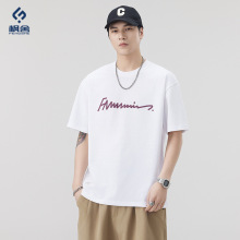 枫舍男装 /2025夏季新款男士棉料圆领T恤时尚宽松透气短袖衫上衣