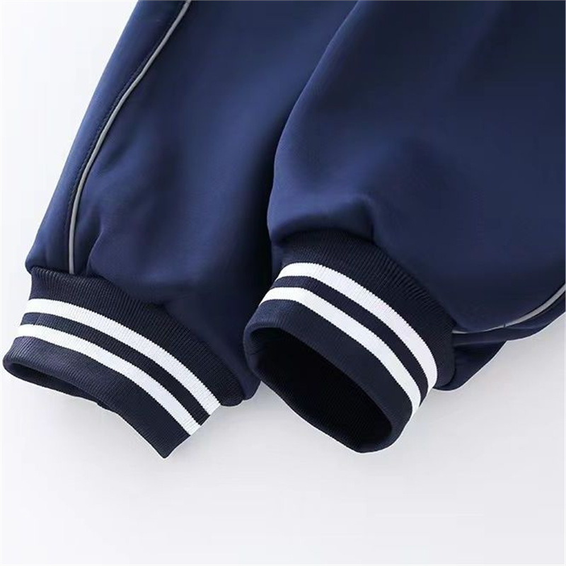 Cuffed Jogger Navy Blue with Thin Gray Reflective Stripes Sports Pants for Men, Women, Children, and Students, Available in Large Sizes Cuffed Jogger Navy Blue with Thin Gray Reflective Stripes Sports Pants for Men, Women, Children, and Students, Available in Large Sizes