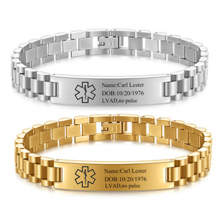 European and American cross-border new product 10MM curved stainless steel watch strap with engraving bracelet, fashionable and personalized bracelet with laser logo