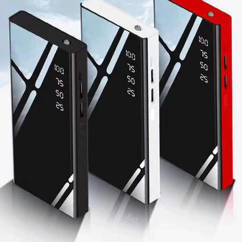 Pantalla completa fuente de alimentación portátil nuevo teléfono portátil universal tesoro de carga pantalla digital espejo fuente de alimentación portátil 2w mAh