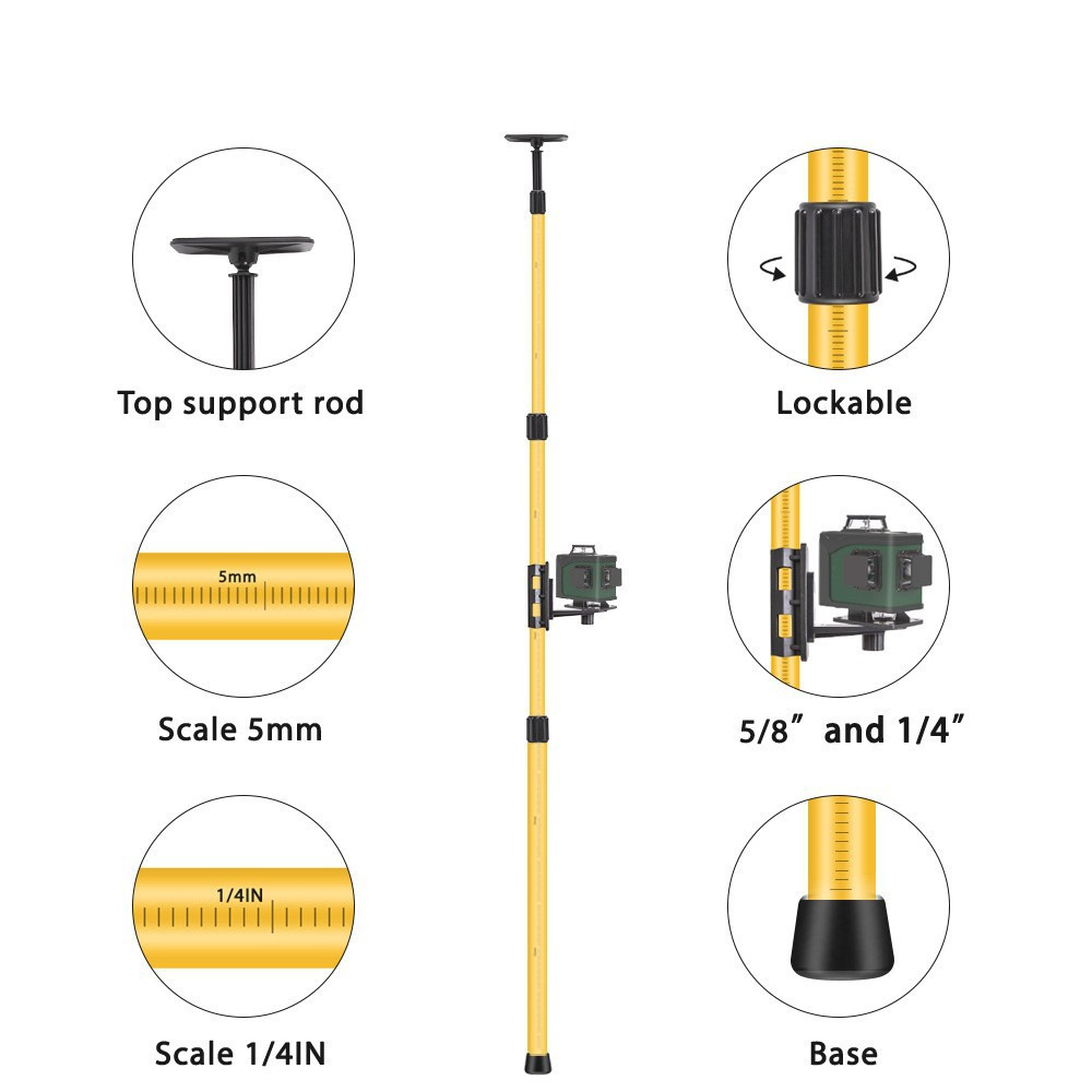 水平仪升降支撑杆红外线支架吊顶伸缩架子配件铝合金平水仪伸缩杆
