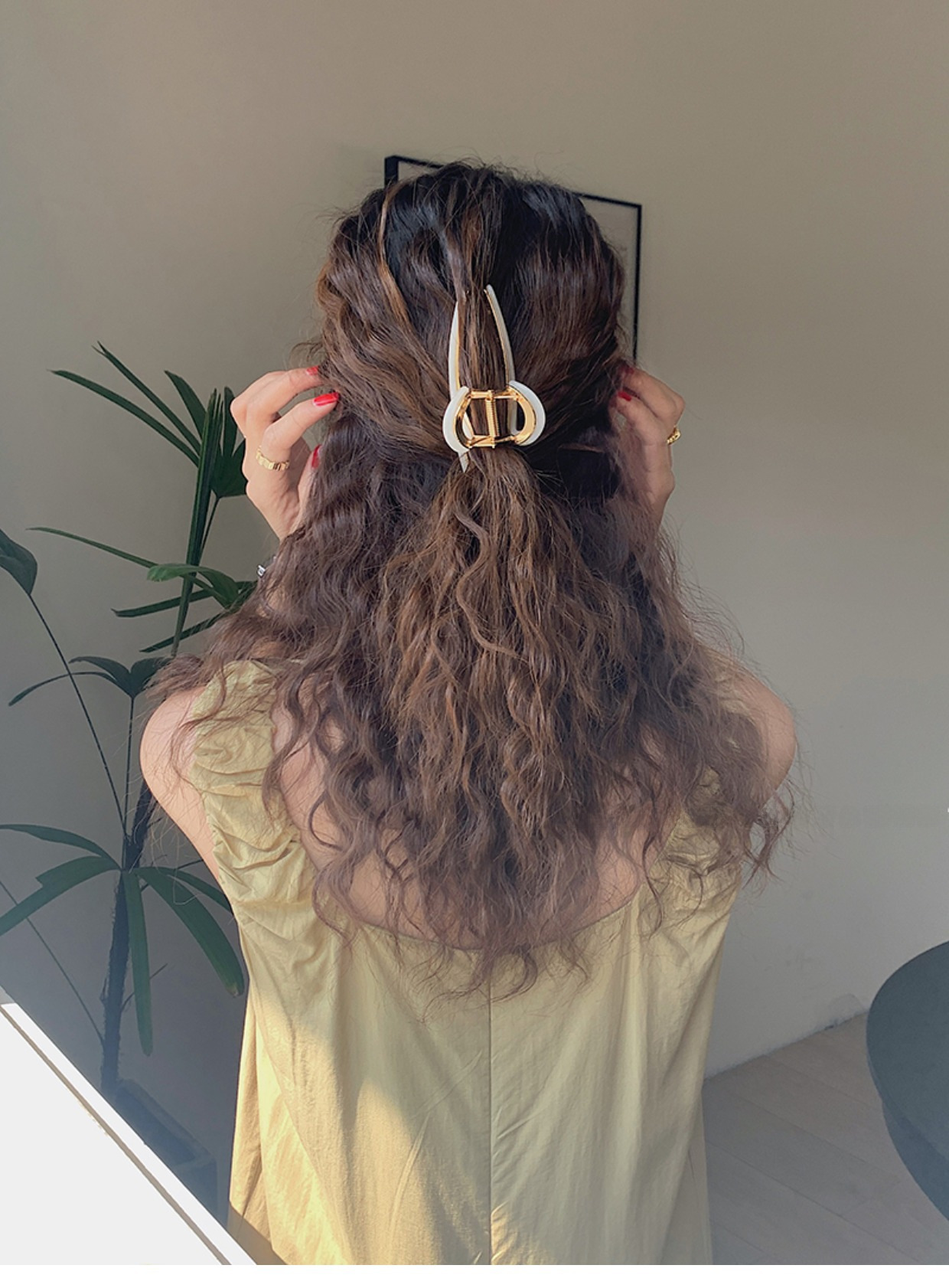 Stor hårklämma för damer elegant acetat grip sommarstil_voghion.com