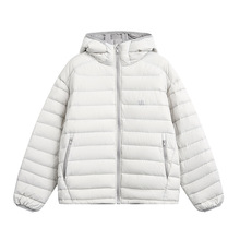 90白鸭绒排骨羽绒服撞色设计男2025冬季轻薄通勤防寒连帽情侣外套