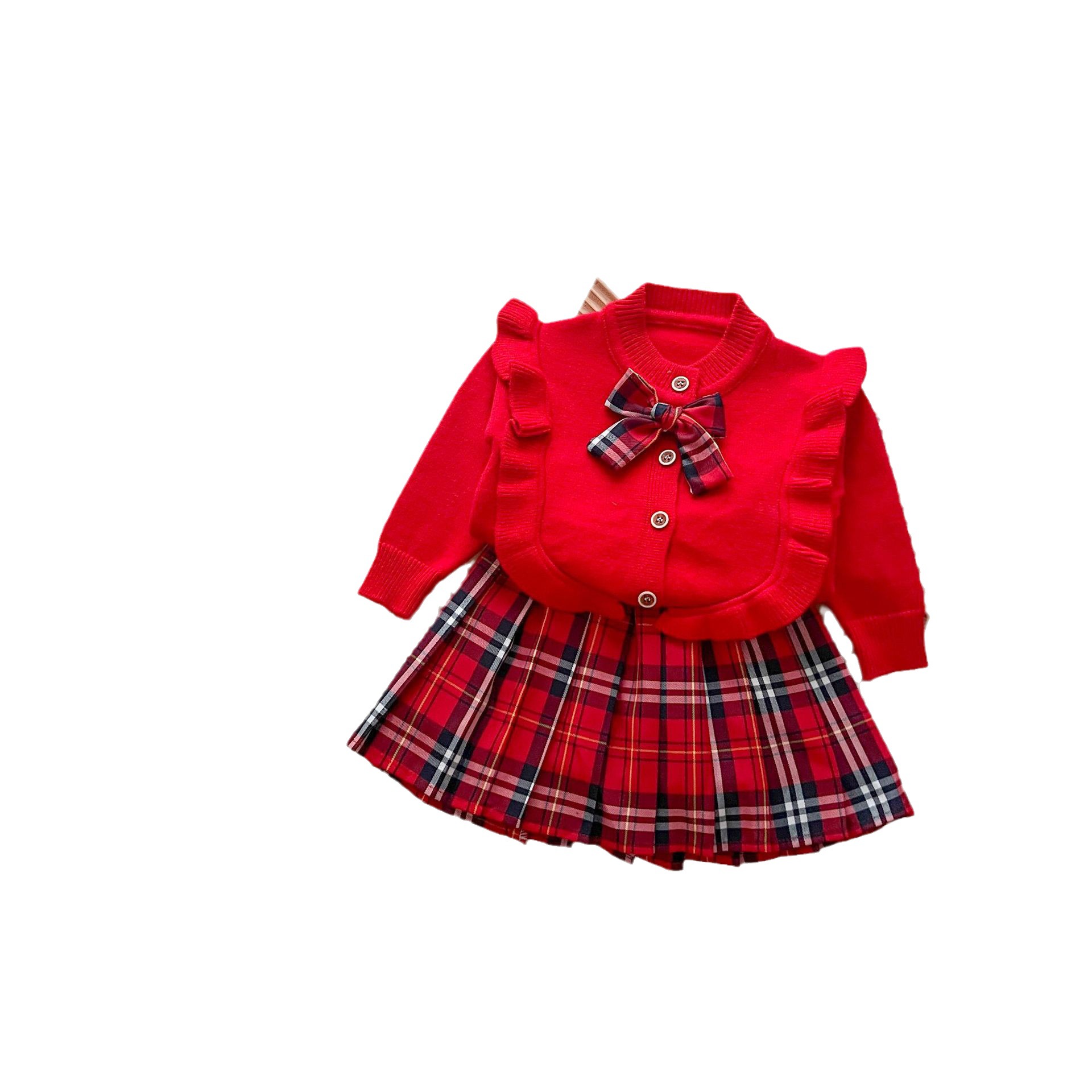 JINYONG Sweater Todelt JK Ny Baby Prinsesse Kjole Pige Sæt Efterår Børnetøj_voghion.com