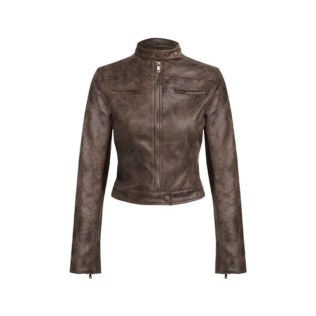 Ретро-полиуретановая куртка короткая, (Physicals), американский стиль, slim fit