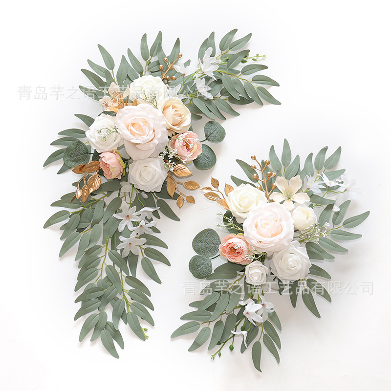 Venta caliente transfronteriza boda flor artificial Bienvenido flor signo flor Mesa flor fotografía decoración boda suministros fábrica al por mayor