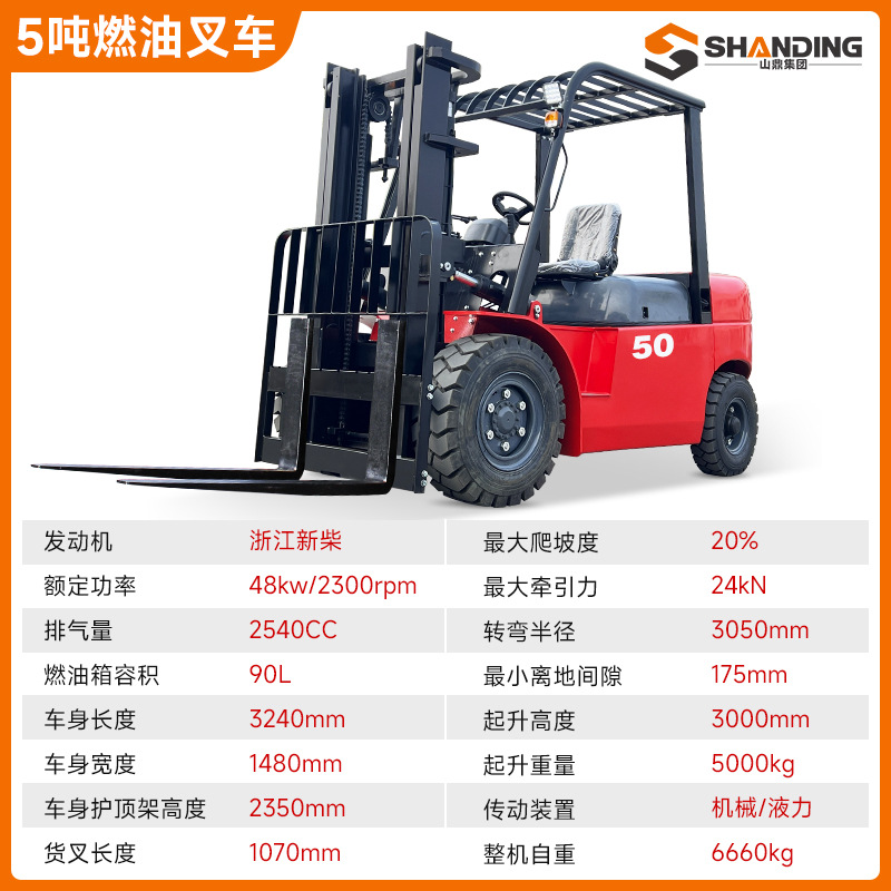 Comercio exterior carretilla elevadora de combustible de 2 toneladas de cuatro ruedas tipo 3 toneladas de carretilla elevadora de manejo de carga y descarga de 5 toneladas de carretilla elevadora diesel de combustión interna