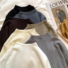 软绵绵羊绒手感半高领针织打底衫女秋冬2025新款白色内搭套头毛衣