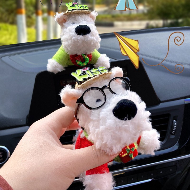 Adornos de la pantalla del coche lindo de Xiang Qian Chong 2024 West Highland Auto Display Regalo de muñeca de decoración de muñeca