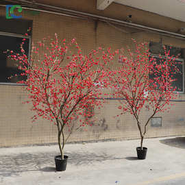 仿真桃花树人造原厂家批发花树百搭婚庆酒店客厅装饰园林桃花造景