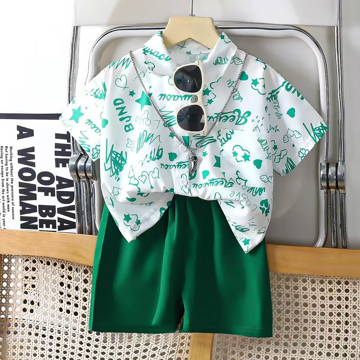 Nuevo traje de dos piezas nuevo estilo estilo occidental camisa para niños chaqueta para niños al por mayor