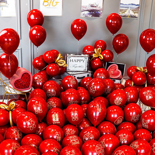 Wedding room layout 10 inch double layer thickened pomegranate red wedding decoration wedding supplies wedding balloons manufacturer wholesale