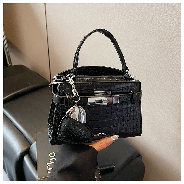 Bolso de mano de alta gama para mujer 2025 nuevo estilo retro patrón de cocodrilo Kelly bolso de mensajero de un solo hombro casual simple