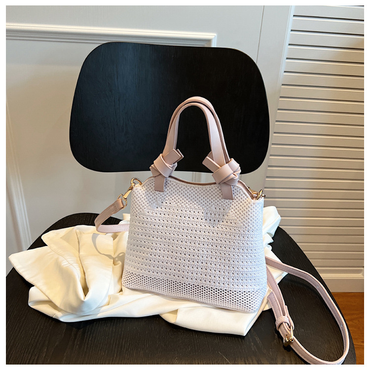 Woven with high aesthetic value, 2023 new vegetable basket bag, Korean chip niche, forest style mesh hollowed out_voghion.com