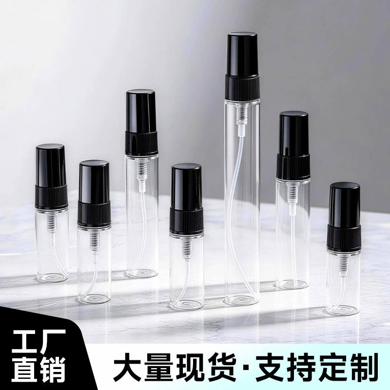 Небольшой образец флаконов духов 2 3 5 10 мл контролируют флаконы для духов черный пластиковый колпачок маленькие флаконы для выполнения портативной упаковки