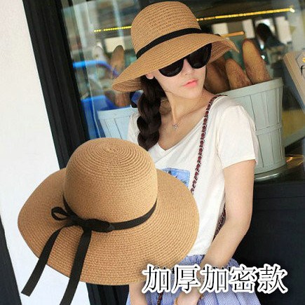 外贸热销女士大檐草帽加厚款小辣椒蝴蝶结太阳帽遮阳帽渔夫帽批发