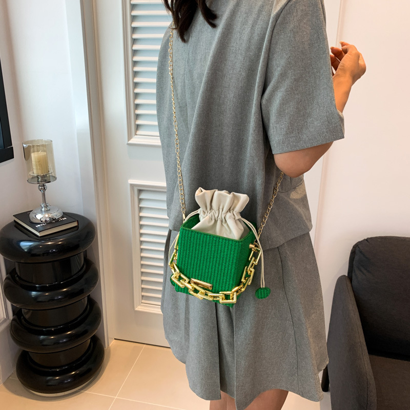 流行チェーンバッグ女性ファッション新型バケツバッグ2023夏小衆シンプルショルダーバッグカジュアル通勤バッグ|undefined