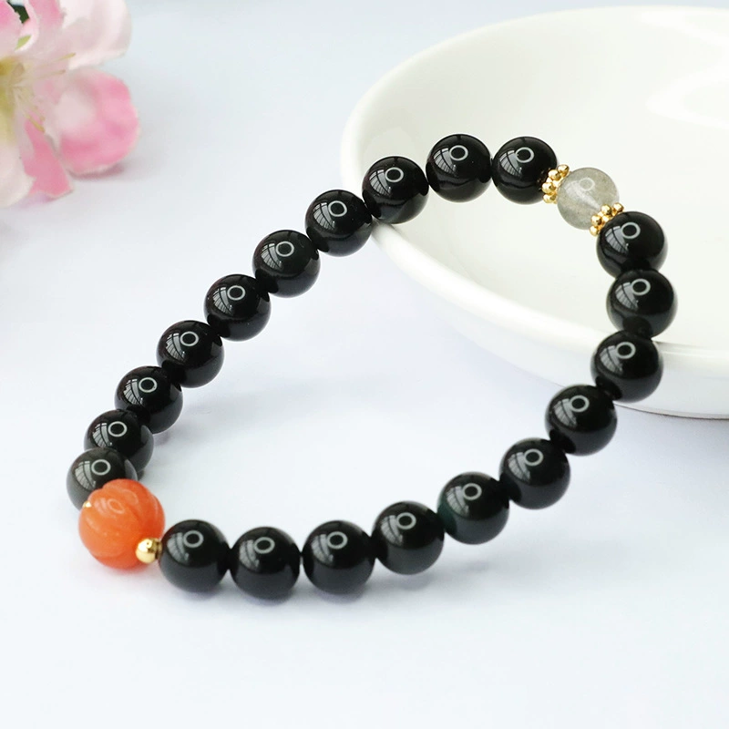 Rainbow Eye Obsidian Bracelet Cat Eye Crystal Gold Wire Jade Bracelet Factory Wholesale CB3091602