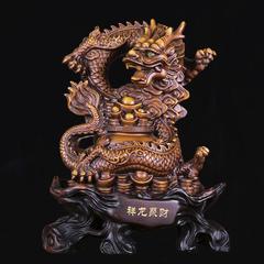 Dragon ornaments large imitation wood home living room office decoration crafts zodiac dragon housewarming gift opening gift