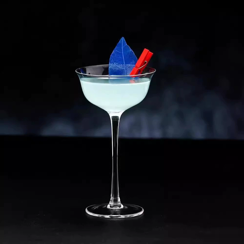 Японский стиль Деревни Широкий рот Высокие стеклянные чашки кофе чашки Матини Кубок расширенный стакан шампанского Хрустальные стеклянные бокалы