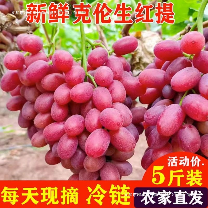 澳洲无核克伦生无籽红提子新鲜葡萄整串当季水果一整箱简装沙山子