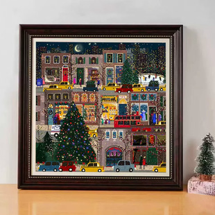 Winter Lamp American Large Photo Frame Retro Picture Frame Wall Hanging Decoration Framed European Wedding Dress Puzzle Frame Creative Christmas Table