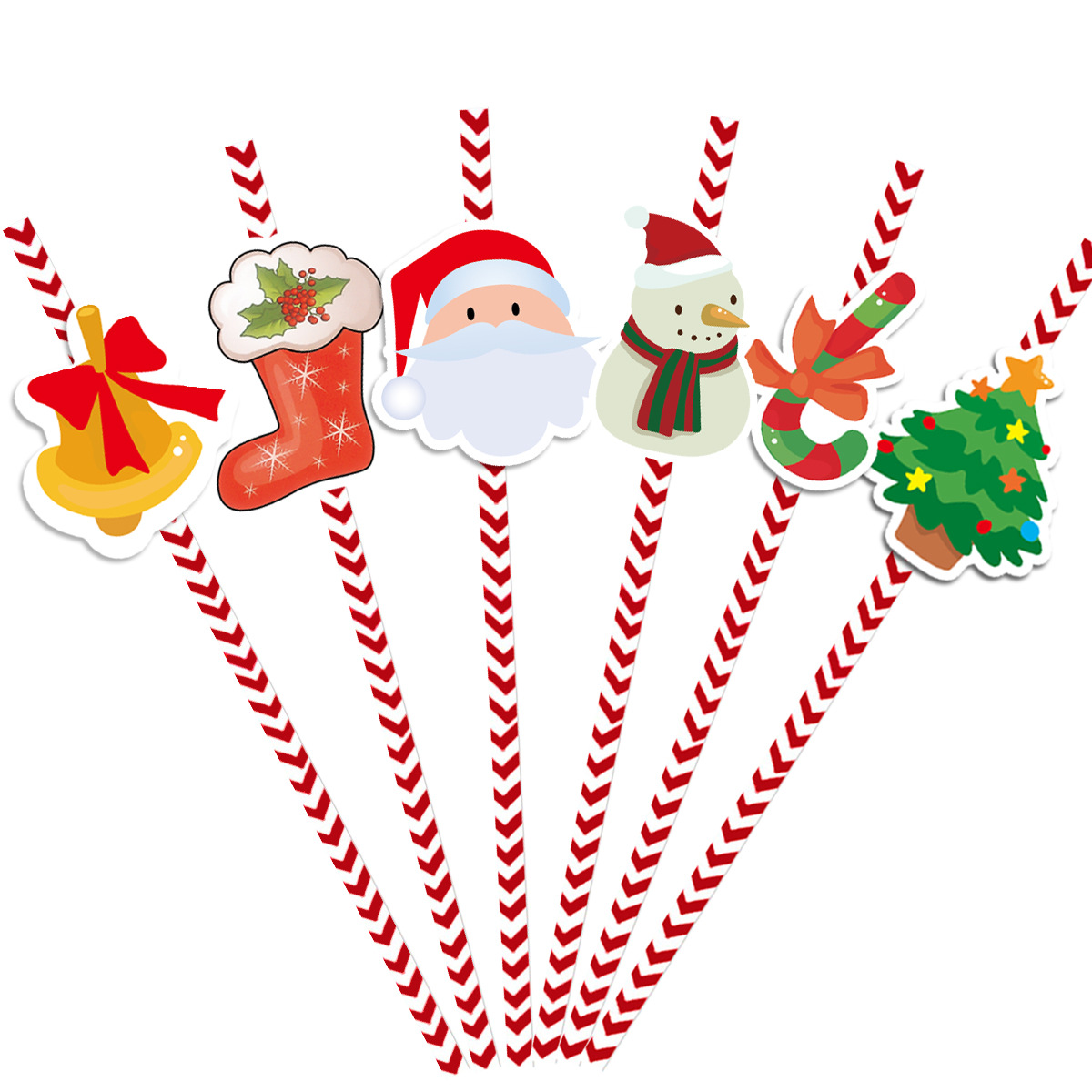 Navidad decoración paja fiesta suministros creativo papel paja árbol de Navidad Santa Claus paja en stock al por mayor