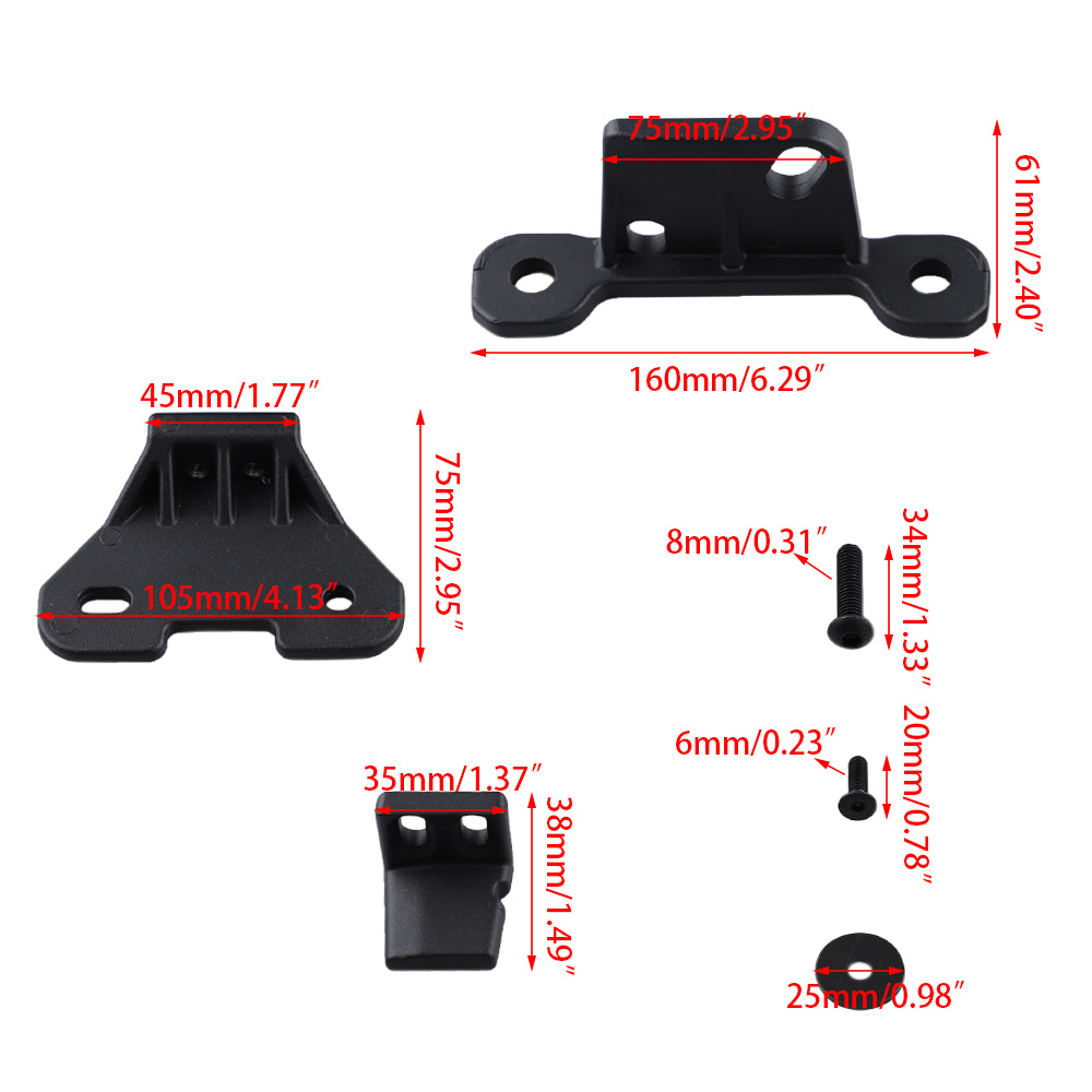 Suitable for Jeep Wrangler Jl18-24 Hard Top Mounting Bracket 6-Piece Set Wrangler Modification Parts