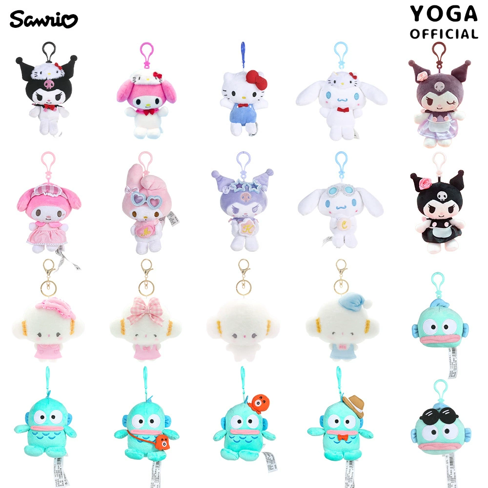 Плюшевый кулон Sanrio Hello Kitty, лицензионный талисман для сумки, плюшевый брелок, случайный цвет