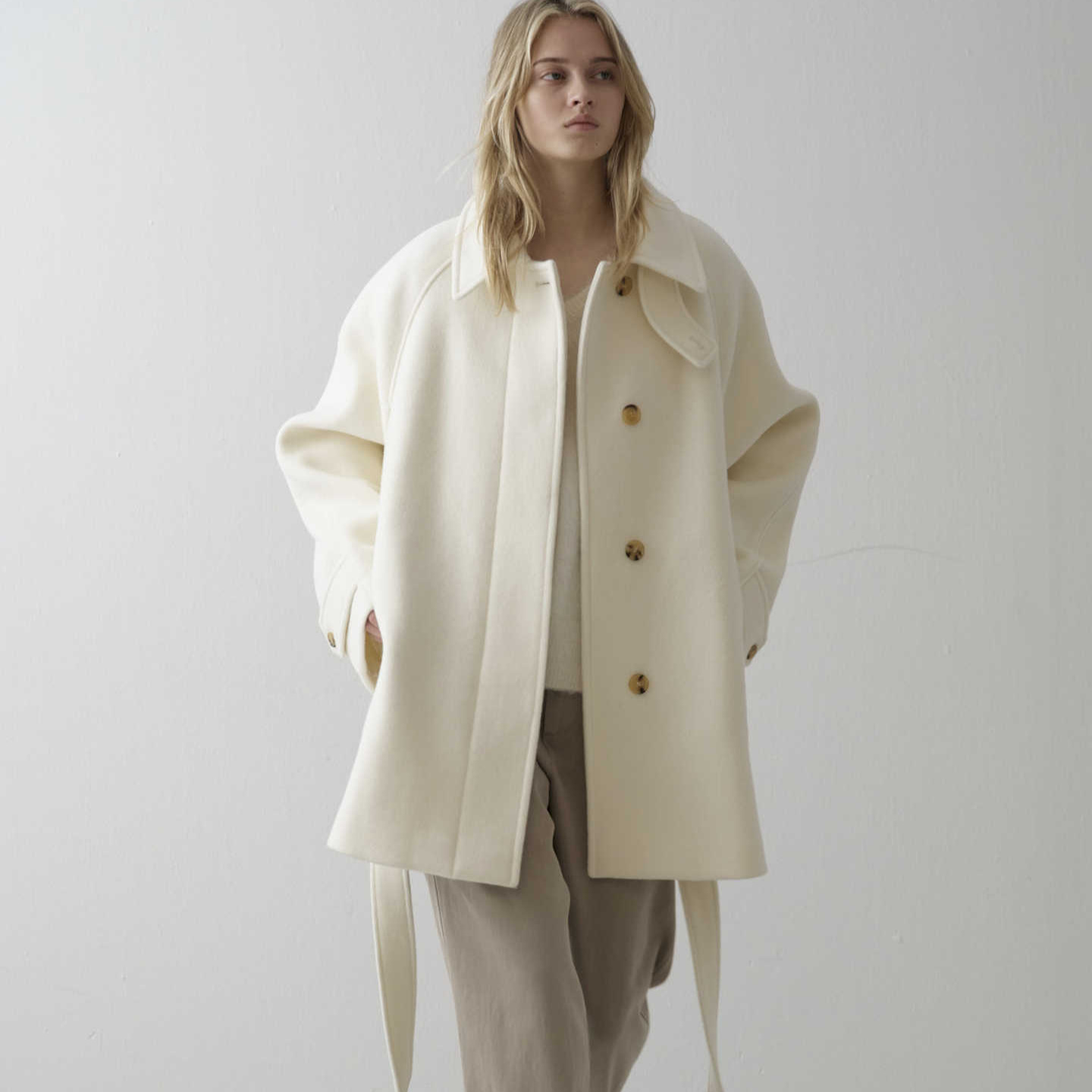 Fac*De Patte*N Wool Outwear Autumn and Winter New High-End Elegant Belted Mid-Length Woolen Outwear