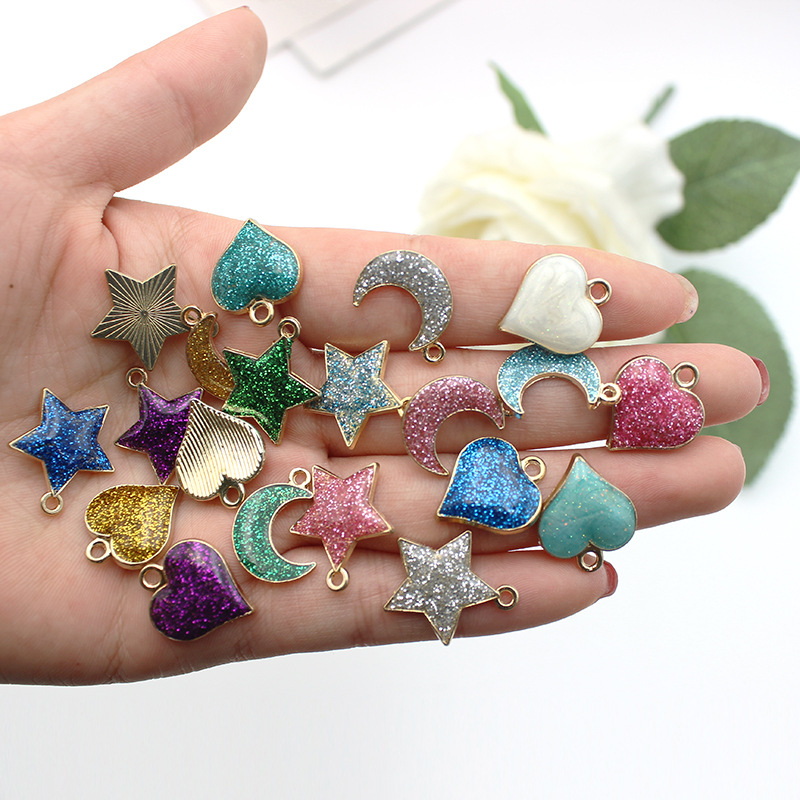 130g Weight Pendant Jewelry Making Type Jewelry Accessories Classification 10 PCS/Package Quantity Alloy Material Heart Shape Pattern Enamel Design Simple Style, Classic Style Style 10 PCS/Package Alloy Heart Shape Pendant 2