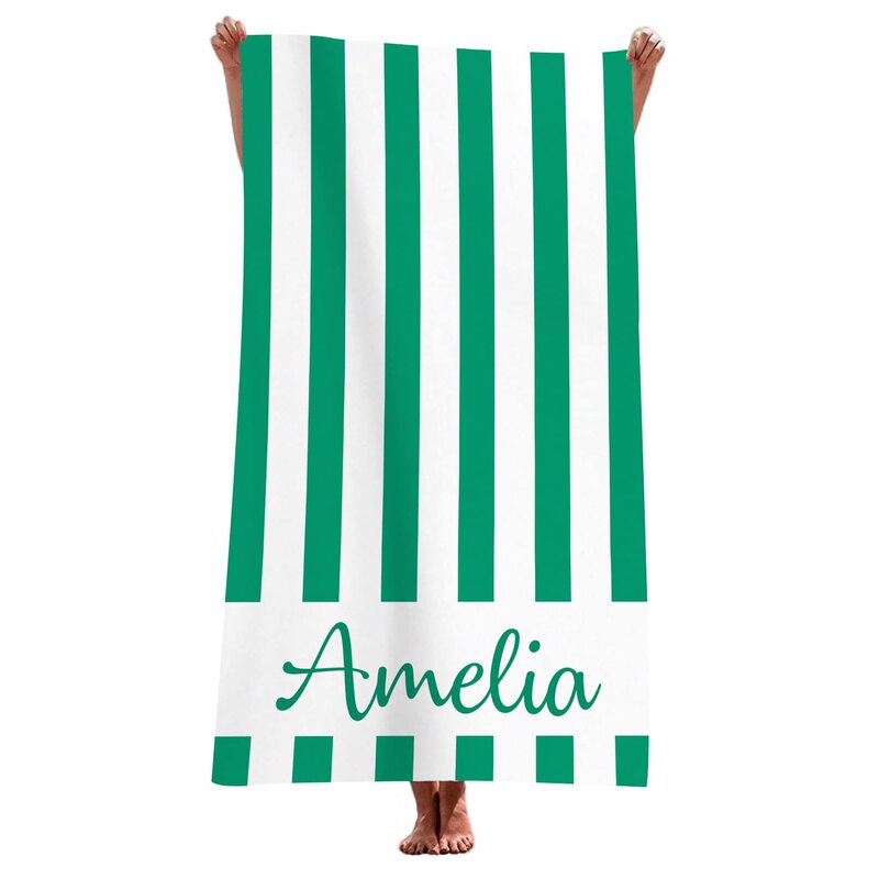 Personalized beach bath towel with name custom initials ultra-thin quick-drying sand-free beach bath towel