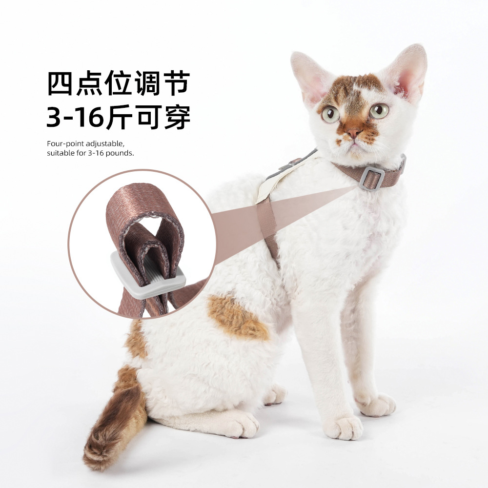 ligero cinturón de pecho para gatos proceso de plegado suave cómodo noche brillante a prueba de luz anti-desprendimiento cuerda de tracción para gatos