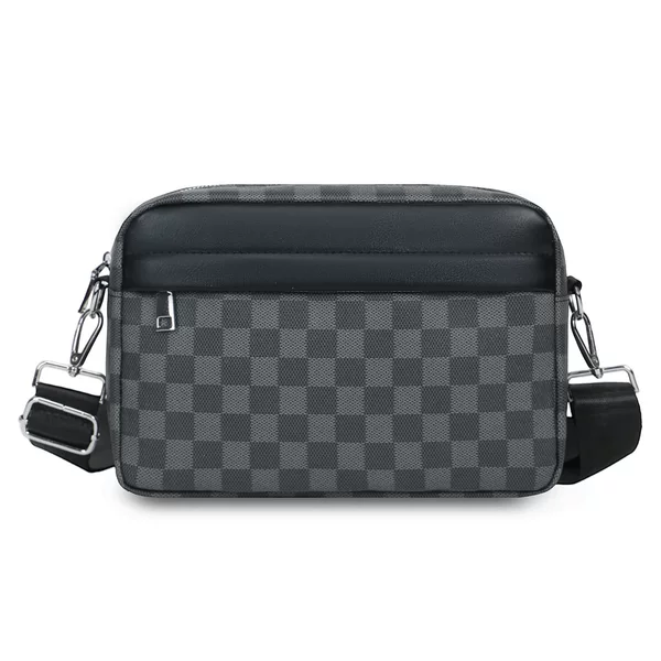 Checkerboard Trendy New Simple Versatile Large-Capacity Shoulder Bag Casual Men's Crossbody Bag Handheld Small Backpack